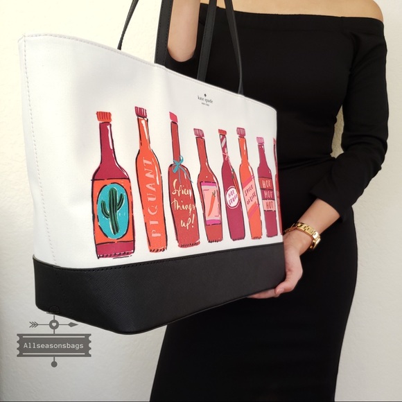 NWT KATE SPADE HOT SAUCE REMMI TOTE BLACK BAG - Picture 4 of 8